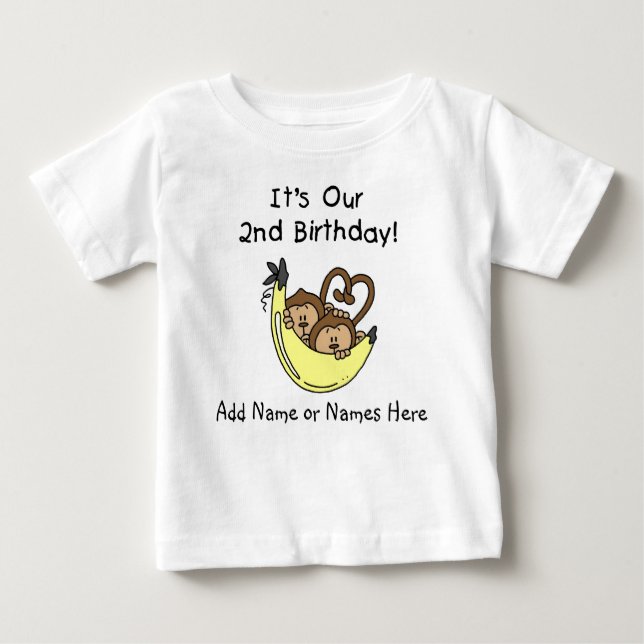 Customized Monkeys Twin Boys Tshirt (Front)