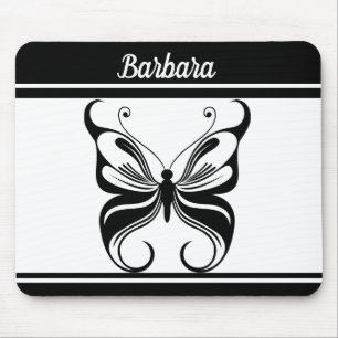 Customized Monochrome Butterfly Mousepad