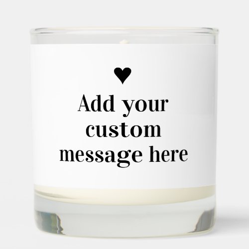 Customized Monochrome Message Candle White Black