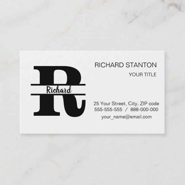 Customized monogram business card (Front)