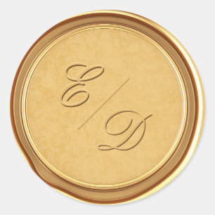 Customized Monogram Faux Gold Wax Envelope Seal