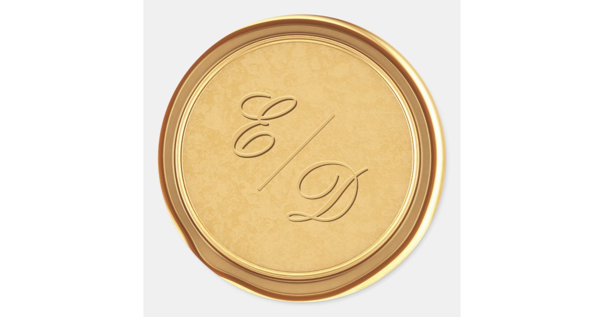 Customized Monogram Faux Gold Wax Envelope Seal | Zazzle