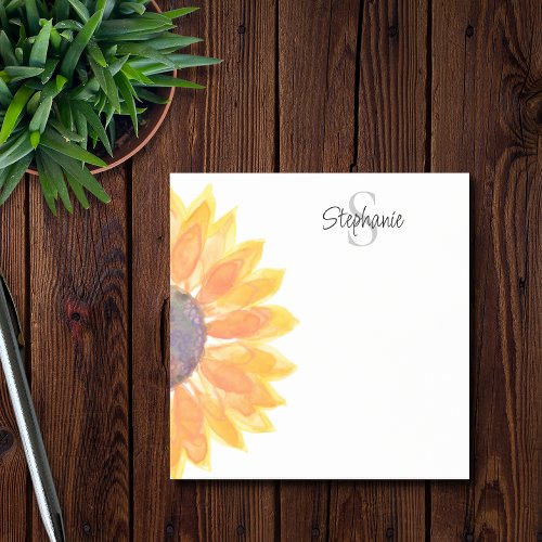 Customized Monogram Floral Post_it Notes