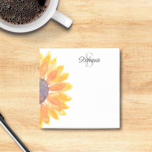 Customized Monogram Floral Post_it Notes