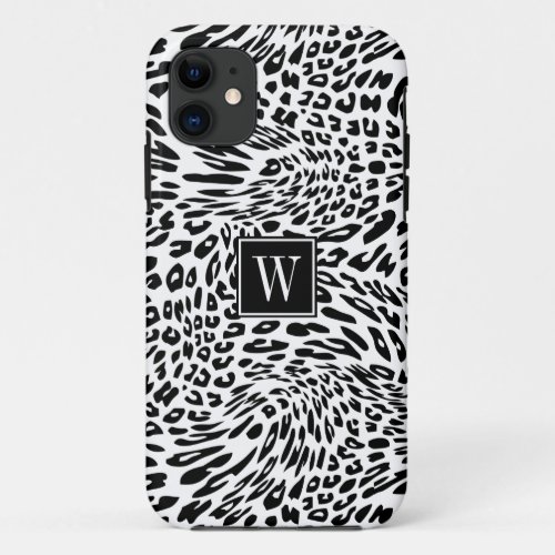 Customized Monogram Leopard Panther Print iPhone 11 Case