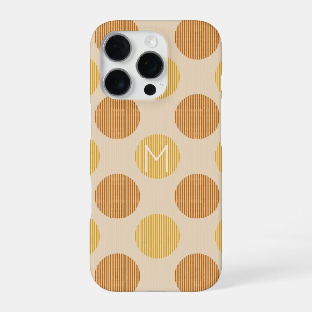 Customized Monogram Modern Circles Iphone Case (Back)