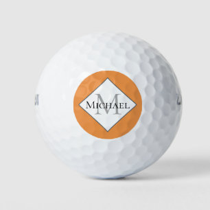Customized Monogram Orange Golf Balls