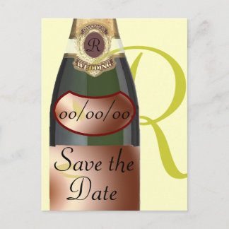 Customized Monogram Save the Date Announcement Postcard