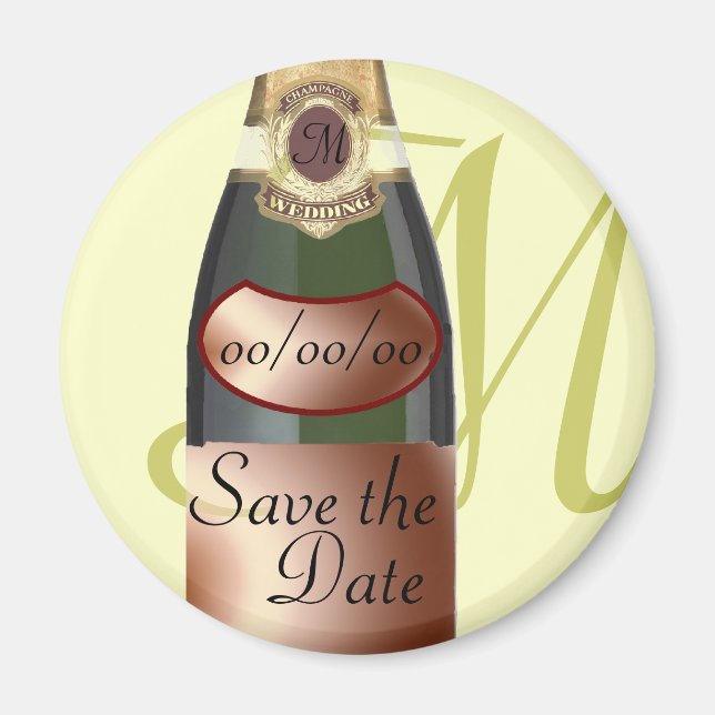 Customized Monogram Save the Date Magnet (Front)