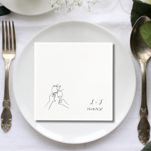 Customized Monogram Wine Glasses Wedding Paper Napkins