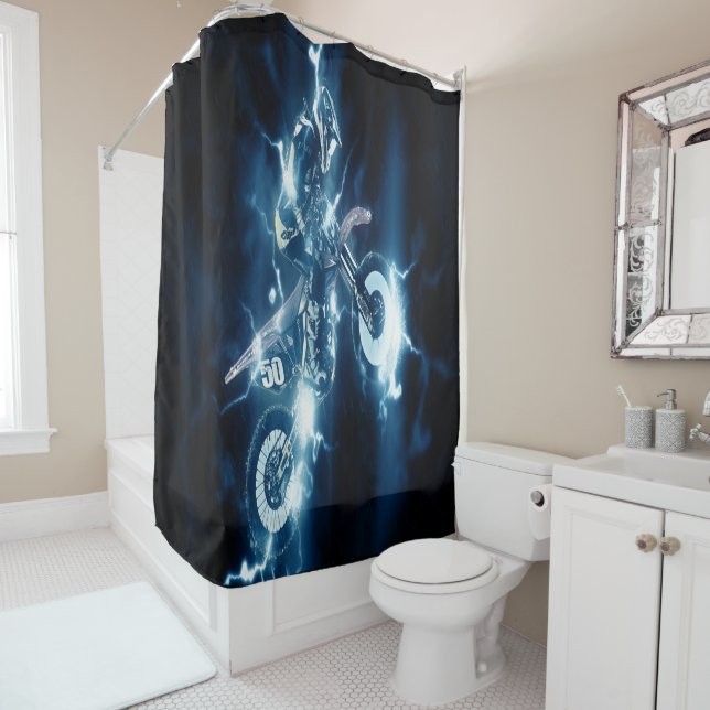Customized Motocross Shower Curtain (In Situ)