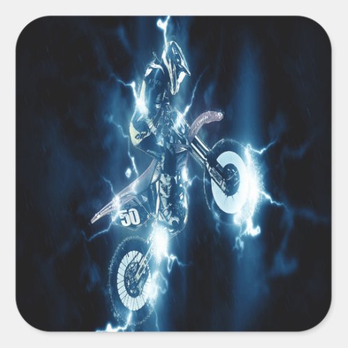 Customized Motocross Square Sticker