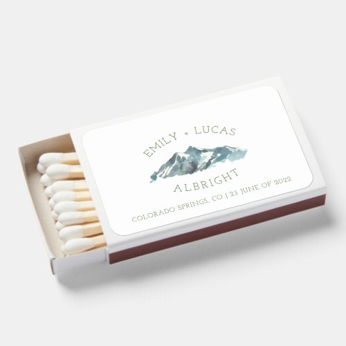 Customized Mountain Wedding Matchbox Favor Matchboxes