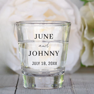 Customized Mr. and Mrs. Personalized Wedding Favor Shot Glass