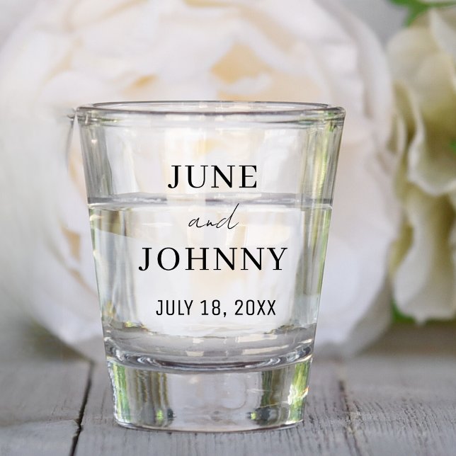 Customized Mr. and Mrs. Personalized Wedding Favor Shot Glass (Creator Uploaded)