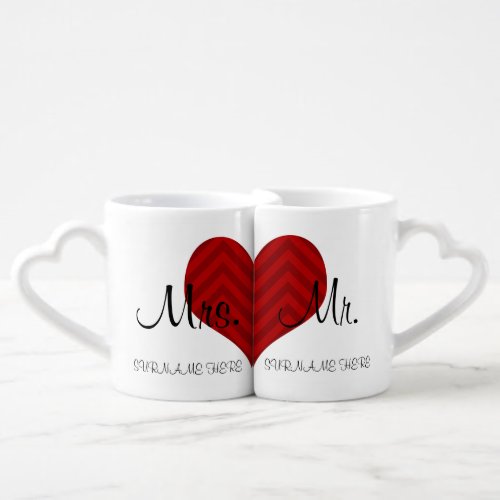 Customized Mrs  Mr  Wedding  Anniversary Date  Coffee Mug Set