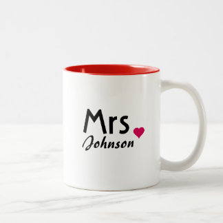 Customized Mrs mug - half of Mr and Mrs set