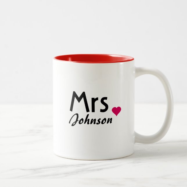 Customized Mrs mug - half of Mr and Mrs set (Right)