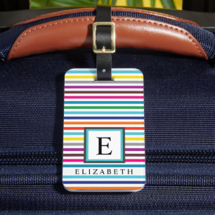 Customized Multicolor Red Blue Yellow Color Block Luggage Tag