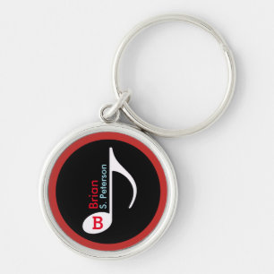 customized musical note red keychain
