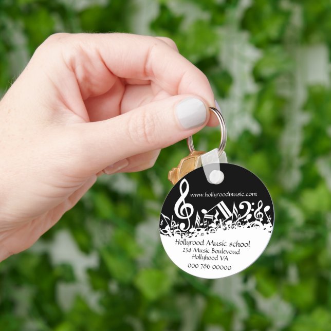 Customized Musical Notes Business Advertising Keychain (Hand)