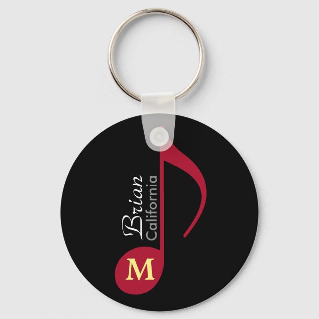 customized musician music-note keychain (Front)