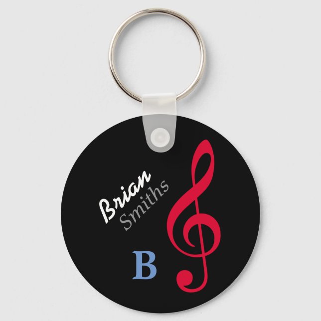 customized musician treble-clef keychain (Front)