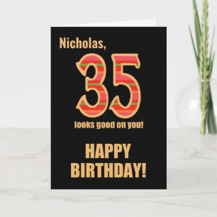 Customized Name 35th Birthday for Him  Card