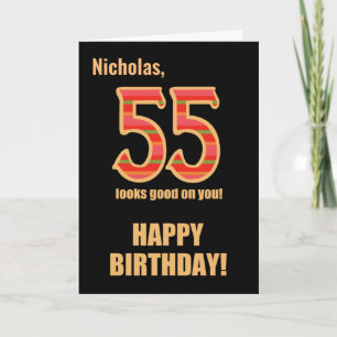 Customized Name 55th Birthday for Him Card