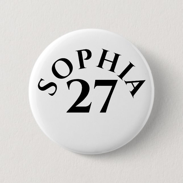 Customized Name and Number Button (Front)