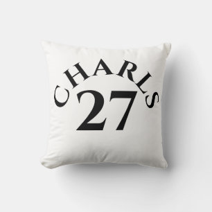 Customized Name and Number Throw Pillow