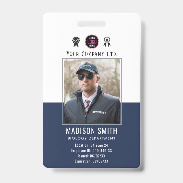 Customized Name and Photo | Company Security Badge (Front)