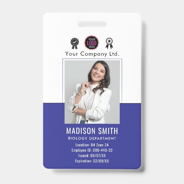 Customized Name and Photo | Company Security Badge (Front)
