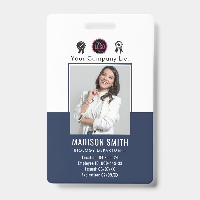 Customized Name and Photo | Company Security Badge (Front)
