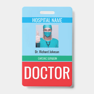 Customized Name and Photo   Doctor ID Card Badge