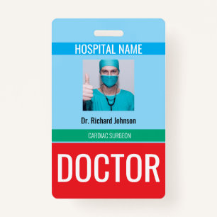 Customized Name and Photo Doctor ID Card Badge