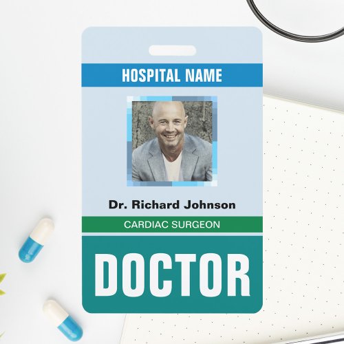 Customized Name and Photo  Doctor ID Card Badge