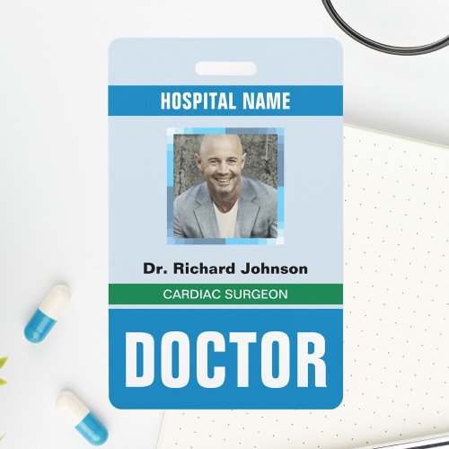 Customized Name and Photo  Doctor ID Card Badge