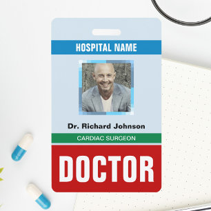 Customized Name and Photo Doctor ID Card Badge