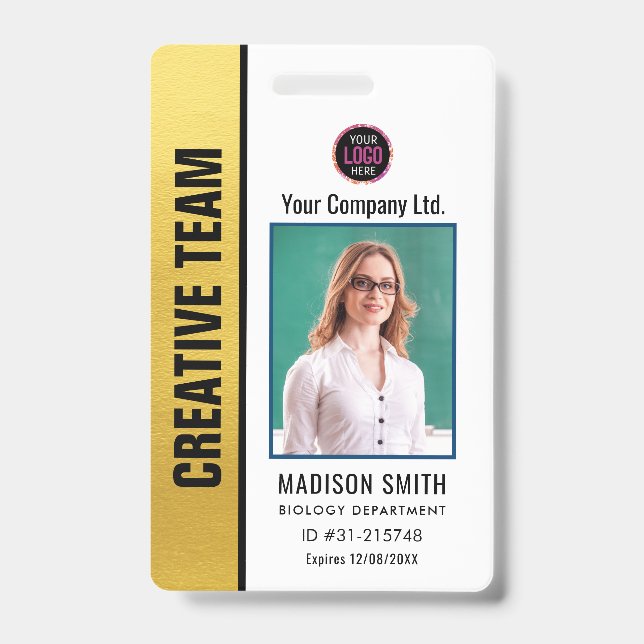 Customized Name and Photo |  ID Card Badge (Front)