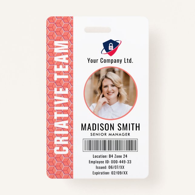 Customized Name and Photo |  ID Card Badge (Front)