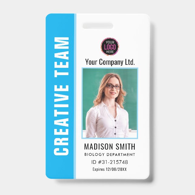 Customized Name and Photo |  ID Card Badge (Front)