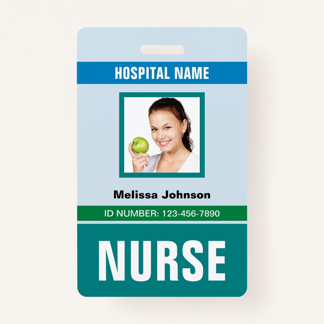 Customized Name and Photo Nurse ID Card Badge Zazzle