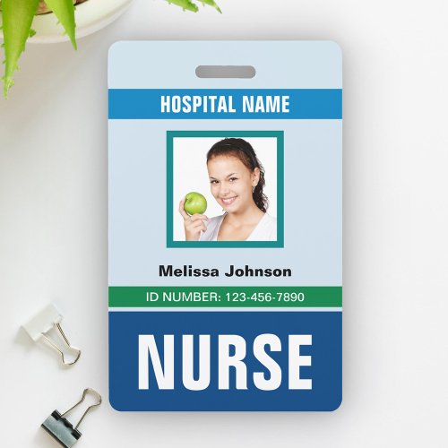 Customized Name and Photo  Nurse ID Card Badge