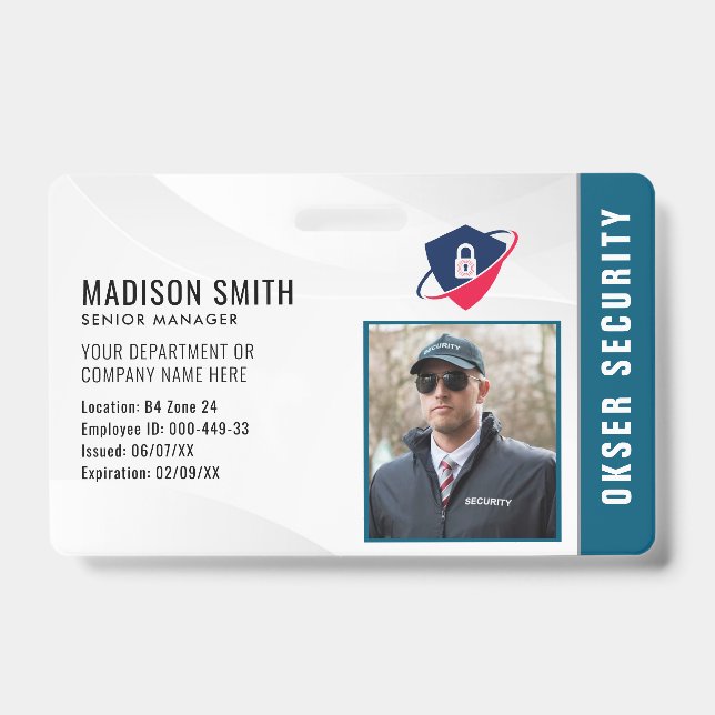 Customized Name and Photo | Security ID Card  Badg Badge (Front)