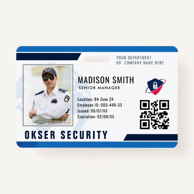 Customized Name and Photo | Security ID Card  Badg Badge (Front)
