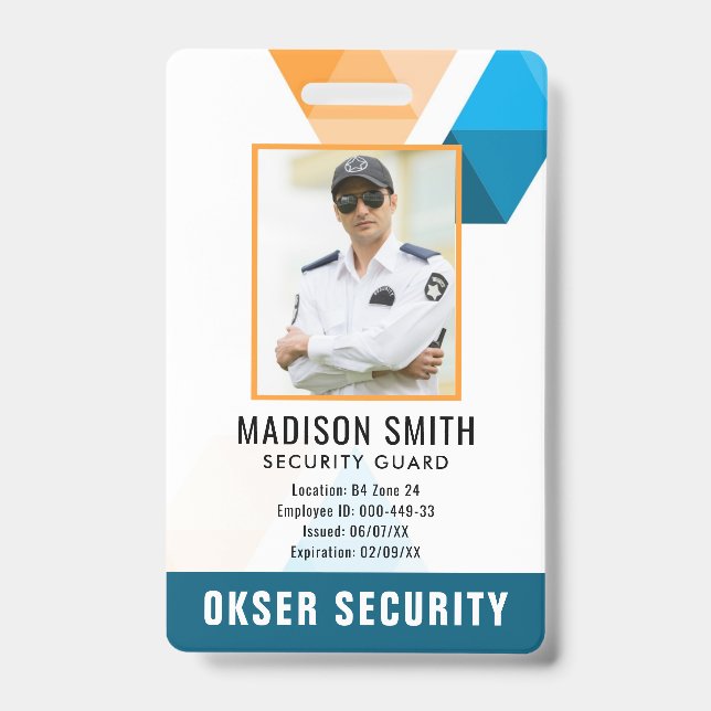 Customized Name and Photo |  Security ID Card  Badge (Front)