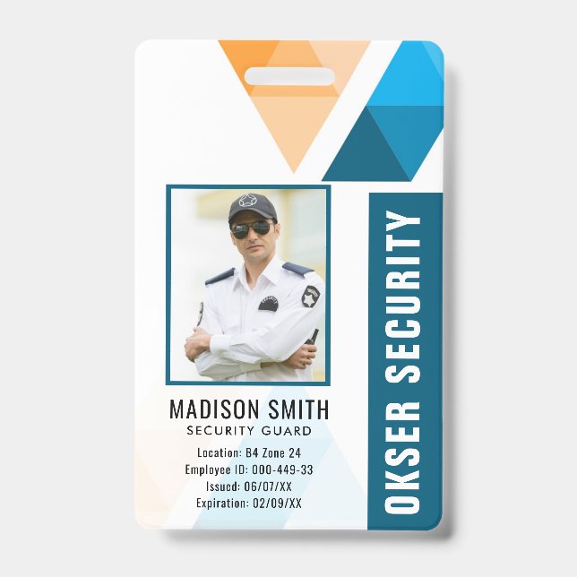 Customized Name and Photo |  Security ID Card  Badge (Front)