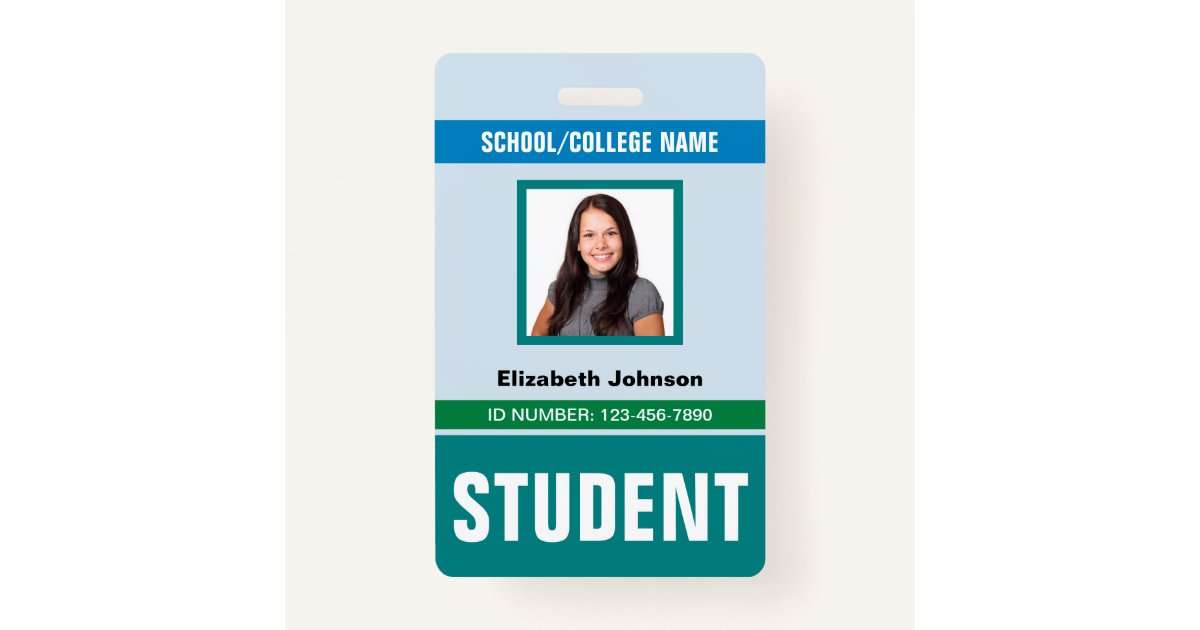 Customized Name and Photo Student ID Card Badge Zazzle