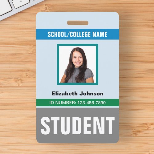 Customized Name and Photo  Student ID Card Badge